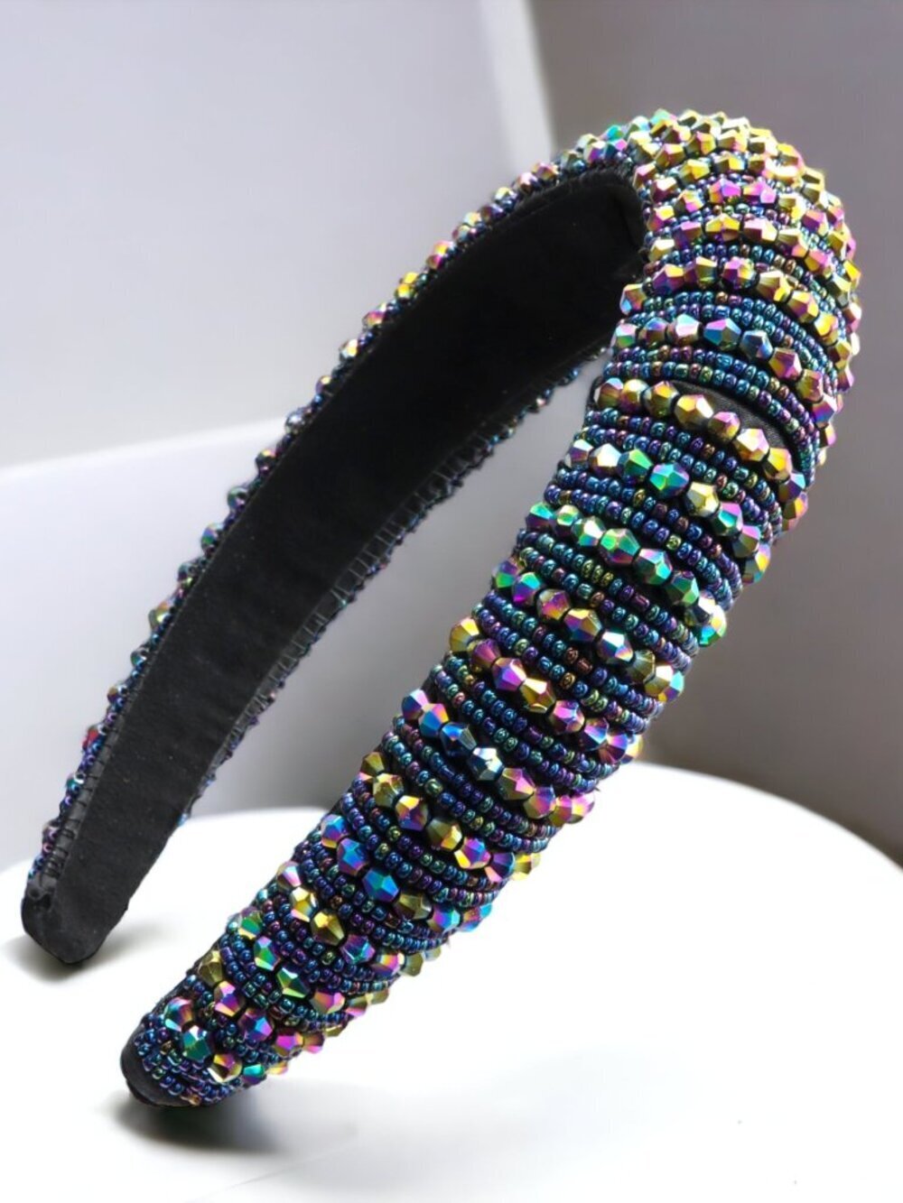 Iridescent Blue Luxury Statement Headband